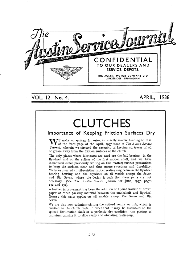 Clutches Austin Seven