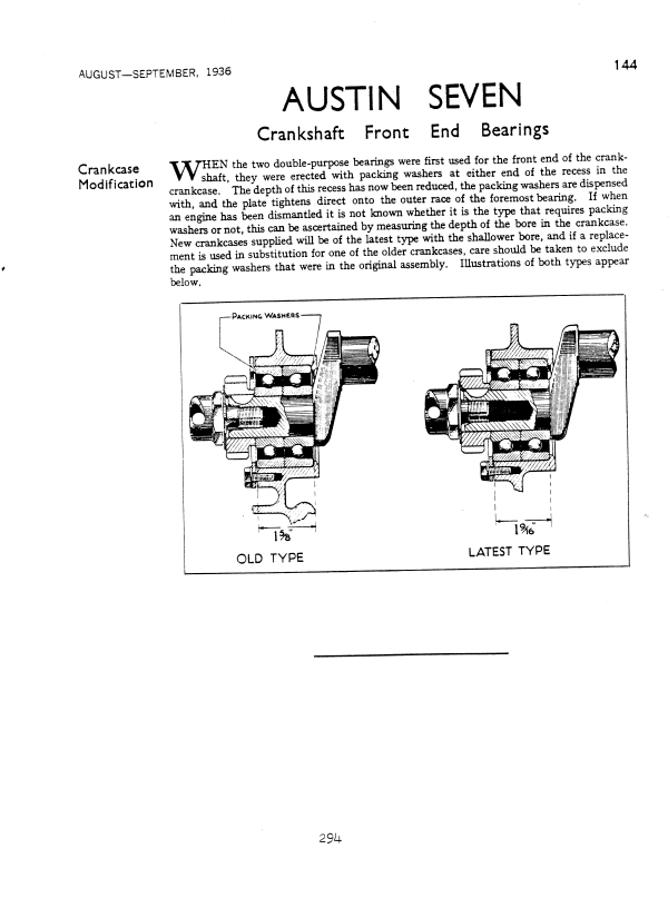 Crankshaft front end bearings