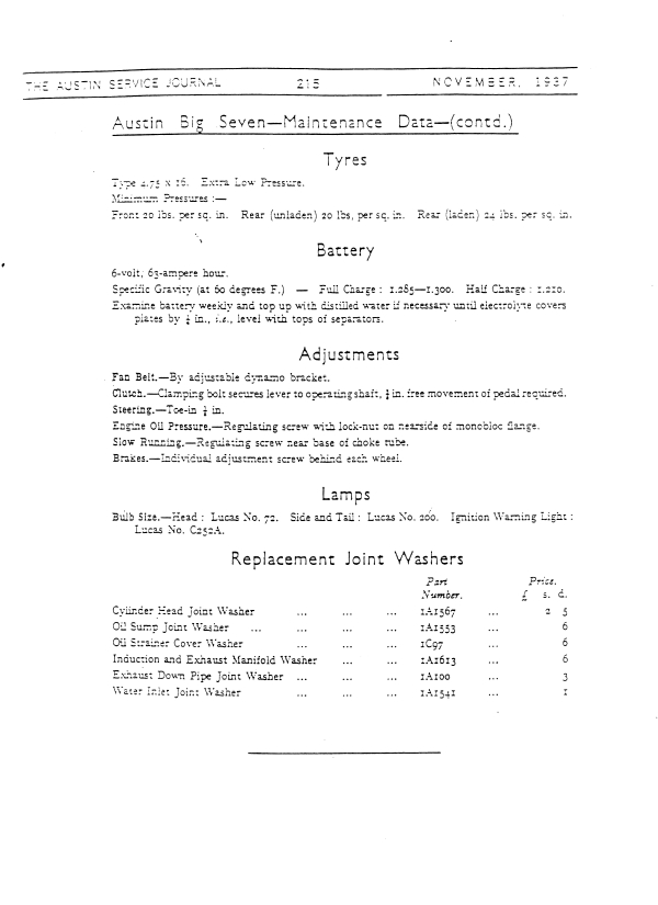 Austin Big 7 Maint Data 2