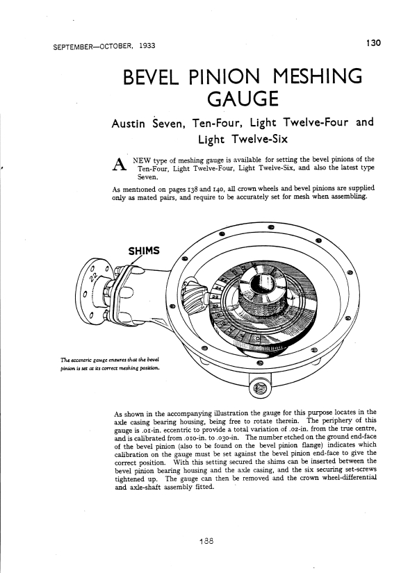 Bevel Pinion Mesh Gauge