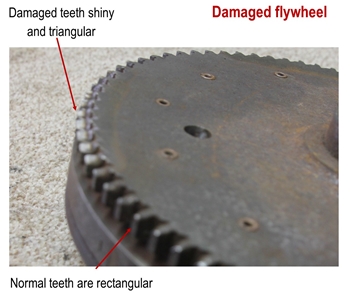 Damaged flywheel 